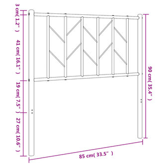 Hoofdbord 80 cm metaal wit 8721012250468 7