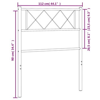 Hoofdbord 107 cm metaal wit 8721012191358 6