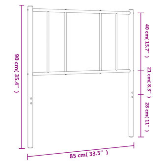 Hoofdbord metaal zwart 80 cm 8720845788803 7