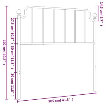 Hoofdbord 100 cm metaal wit 8721012212749 6