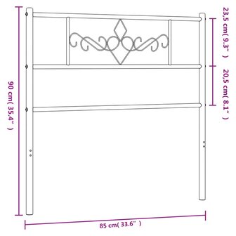 Hoofdbord 80 cm metaal zwart 8721012047518 7
