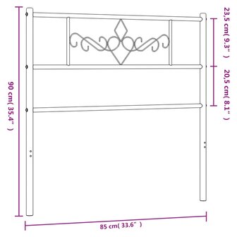 Hoofdbord 80 cm metaal wit 8721012048003 7