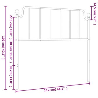 Hoofdbord 107 cm metaal zwart 8721012212268 6