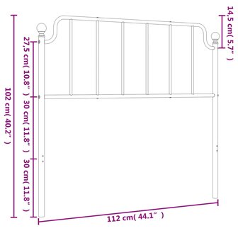 Hoofdbord 107 cm metaal wit 8721012212756 6