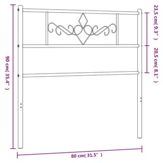 Hoofdbord 75 cm metaal zwart 8721012047501 7