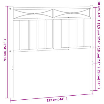Hoofdbord 107 cm metaal wit 8721012210790 6