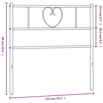 Hoofdbord 107 cm metaal zwart 8721012048522 7