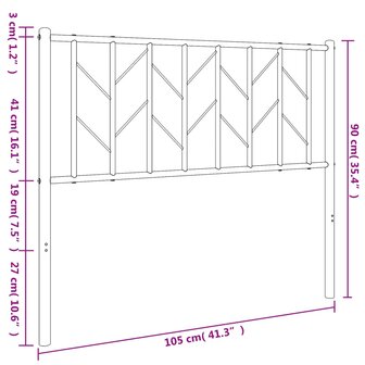 Hoofdbord 100 cm metaal wit 8721012250482 7