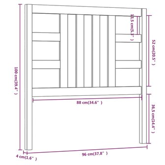 Hoofdbord 96x4x100 cm massief grenenhout 8720286948637 6