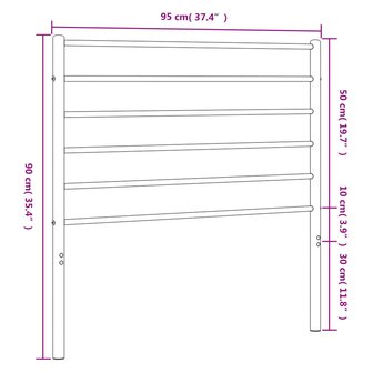 Hoofdbord metaal zwart 90 cm 8720845787837 7