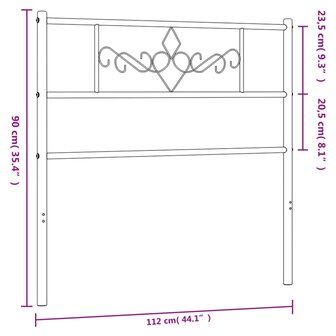 Hoofdbord 107 cm metaal zwart 8721012047549 7