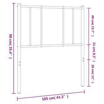 Hoofdbord metaal zwart 100 cm 8720845788827 7