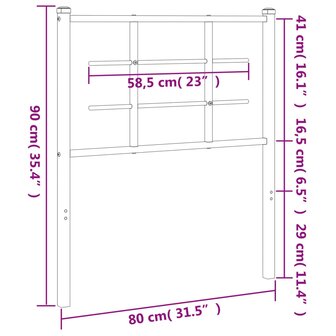 Hoofdbord 75 cm metaal wit 8721012304352 6