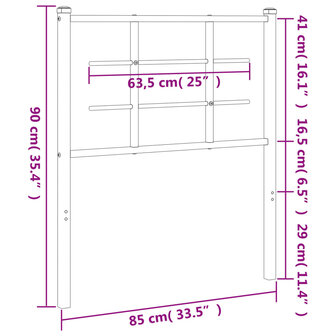 Hoofdbord 80 cm metaal wit 8721012304369 6