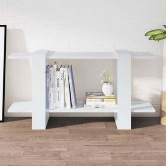 Boekenkast 100x30x51 cm bewerkt hout wit 8720286842669 1
