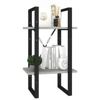 Boekenkast met 2 schappen 40x30x70 cm bewerkt hout betongrijs 8720286567012 4