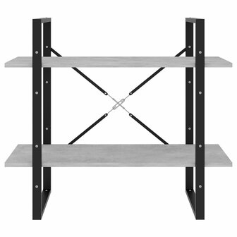 Boekenkast met 2 schappen 80x30x70 cm spaanplaat betongrijs 8720286567418 4