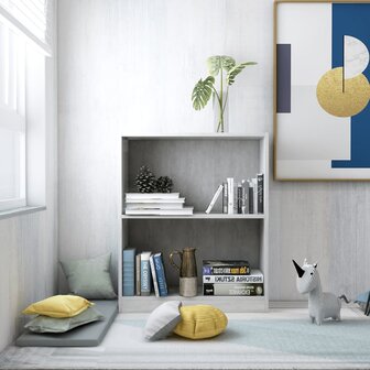 Boekenkast 60x24x76 cm bewerkt hout betongrijs 8719883787633 1