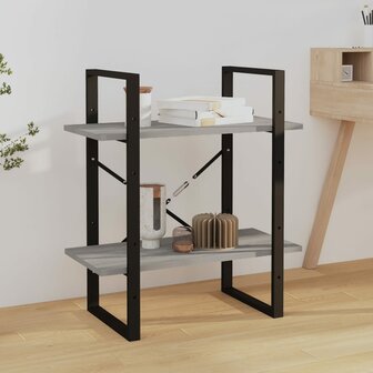 Boekenkast 60x30x70 cm bewerkt hout grijs sonoma eikenkleurig 8720287088134 1