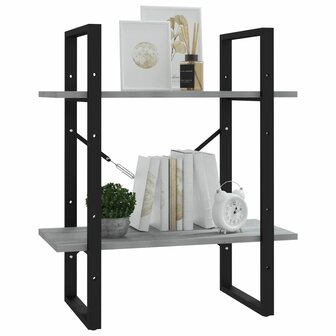 Boekenkast 60x30x70 cm bewerkt hout grijs sonoma eikenkleurig 8720287088134 4
