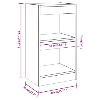 Boekenkast/kamerscherm 40x30x72 cm gerookt eikenkleurig 8720286844151 7