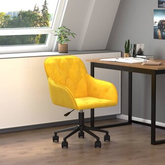 Kantoorstoel draaibaar fluweel geel 8720287109822 1