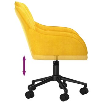 Kantoorstoel draaibaar fluweel geel 8720287109822 6