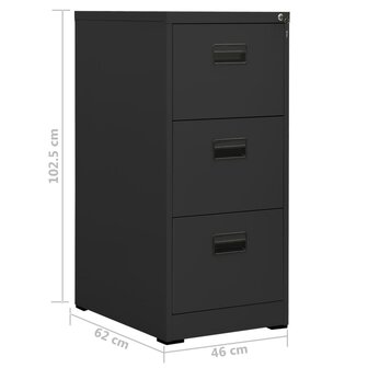 Archiefkast 46x62x102,5 cm staal antracietkleurig 8720286565896 11