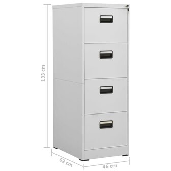 Archiefkast 46x62x133 cm staal lichtgrijs 8720286565919 11