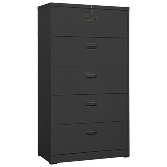 Archiefkast 90x46x164 cm staal antracietkleurig 8720286566138 1