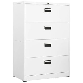 Archiefkast 90x46x134 cm staal wit 8720286566060 1