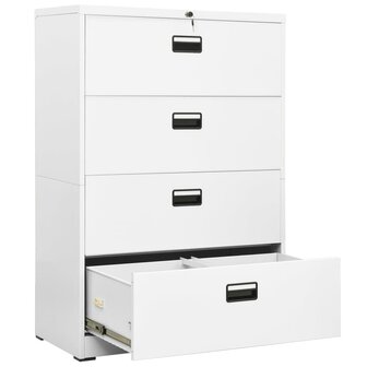 Archiefkast 90x46x134 cm staal wit 8720286566060 5