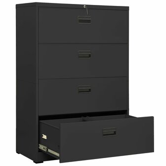 Archiefkast 90x46x134 cm staal antracietkleurig 8720286566091 5