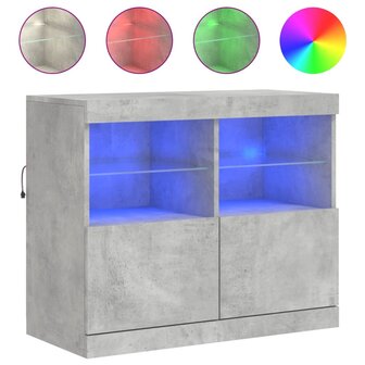 Dressoir met LED-verlichting 81x37x67 cm betongrijs 8721012252455 2
