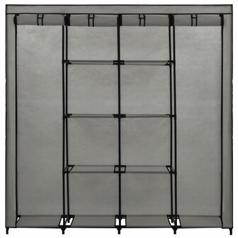Kledingkast met 4 vakken 175x45x170 cm grijs 8719883564920 5