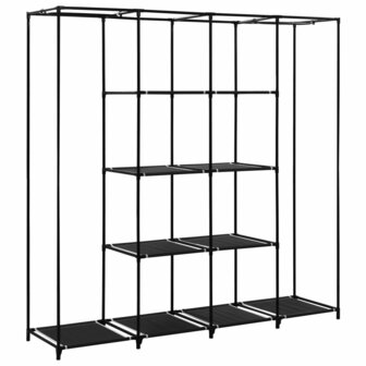 Kledingkast met 4 vakken 175x45x170 cm zwart 8719883564890 7