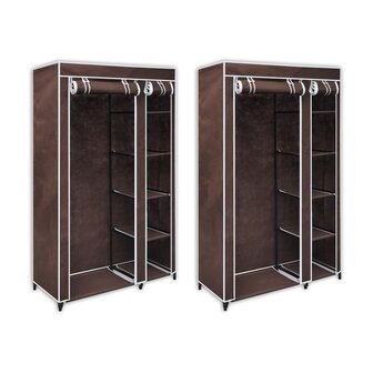 Kledingkasten stof bruin 2 st 8718475829874 1