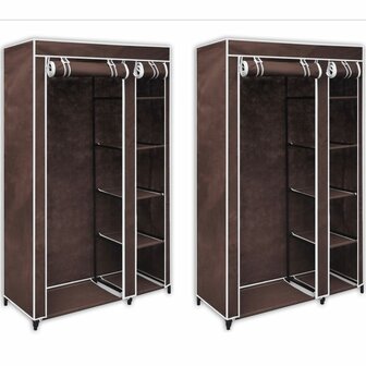 Kledingkasten stof bruin 2 st 8718475829874 8