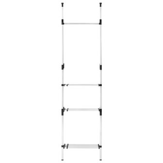 Kledingkastsysteem met stangen en schap telescopisch aluminium 8720286041789 6