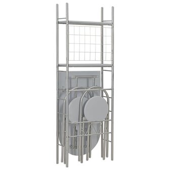 3-delige Eethoek inklapbaar met opbergrek MDF en staal grijs 8719883678474 2