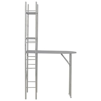 3-delige Eethoek inklapbaar met opbergrek MDF en staal grijs 8719883678474 5