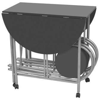 Eetkamerset opvouwbaar zwart MDF 5-dlg 8718475527817 5