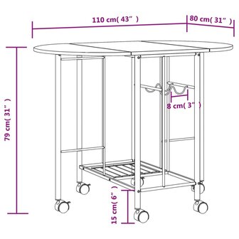 Eetkamerset opvouwbaar 5-dlg MDF 8718475527800 8