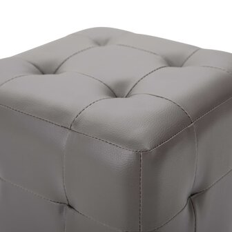 Poef 2 st 30x30x30 cm kunstleer grijs 8719883724485 4