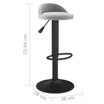 Barkruk fluweel lichtgrijs 8720286519707 8