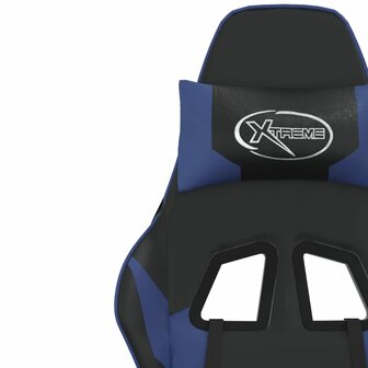 Gamestoel met voetensteun kunstleer zwart en blauw 8720287229087 12