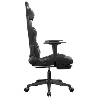 Massage gamestoel met voetensteun kunstleer zwart en camouflage 8720287143857 5