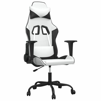 Gamestoel kunstleer wit en zwart 8720287228608 2