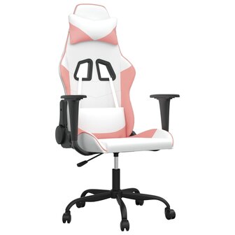 Gamestoel kunstleer wit en roze 8720287228592 2