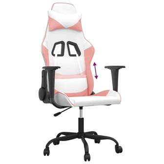 Gamestoel kunstleer wit en roze 8720287228592 7